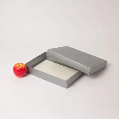 Коробка крышка-дно 30x5x20, серебро, картон