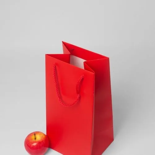 Пакет 17x35x15, красный, меловка