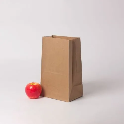 Фасовочный крафт-пакет 18х29х12, коричневый крафт под еду на вынос