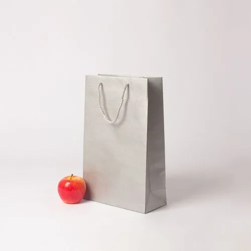 Пакет 23x36x10, серебро, плотный крафт