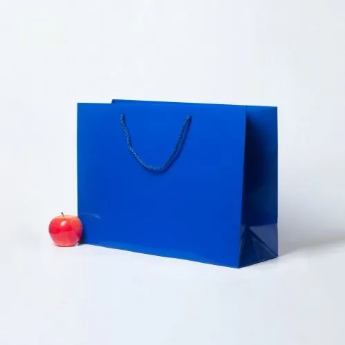 Пакеты бумажные, 47x34x16, синий глянец