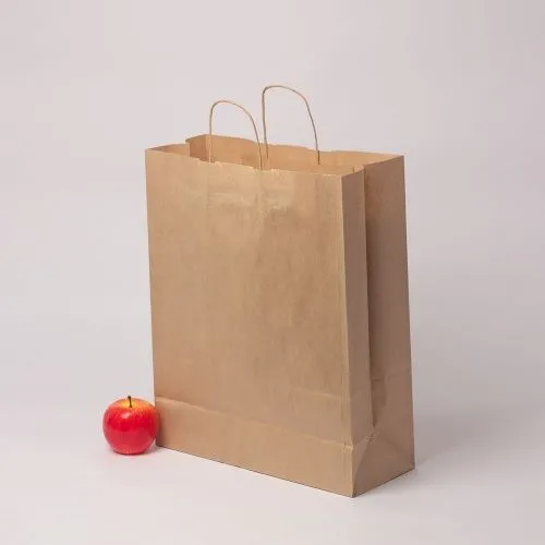 Пакет бумажный 35x45x15, крафт, ручка крученая