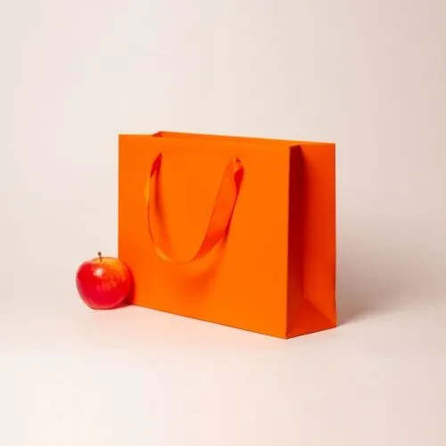 Пакет 35x25x10, оранжевый, меловка