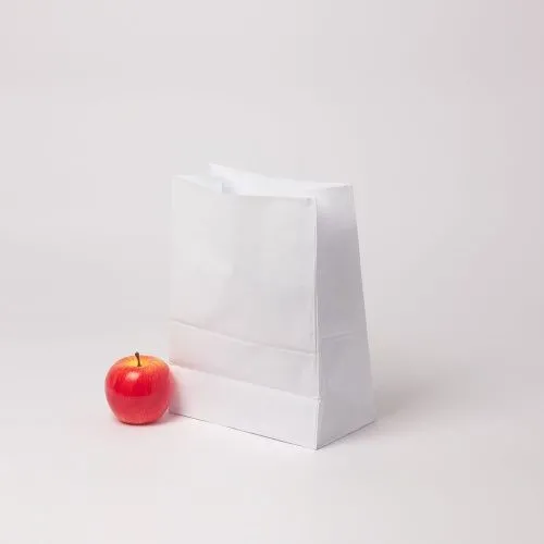 Фасовочный крафт-пакет 22х29х12, белый крафт под еду на вынос