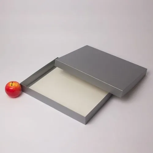 Коробка крышка-дно 40x5x30, серебро, картон