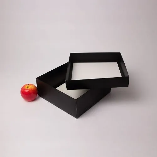 Коробка крышка-дно 25x10x25, черный, картон