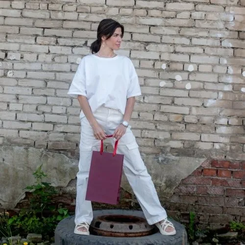 Пакет 23x36x10, бордо, лента, эфалин VIP