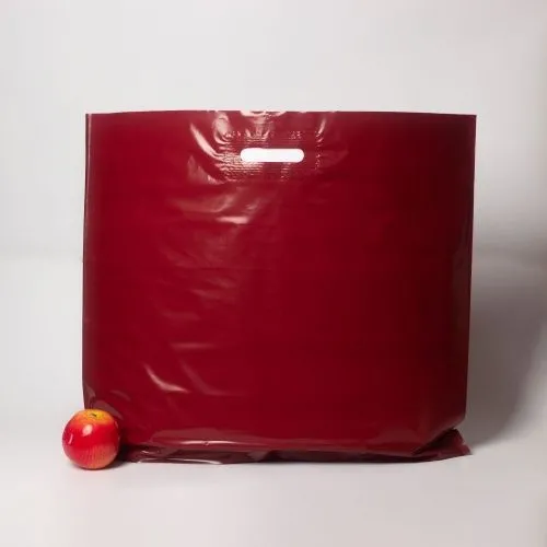 Пакет 60х50х4, ПВД, 70 мкм, бордовый