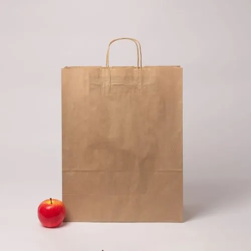 Пакет бумажный 35x45x15, крафт, ручка крученая