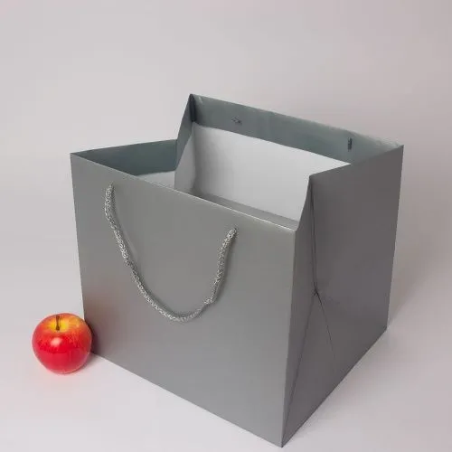 Пакет 33x30x28, серебро, меловка