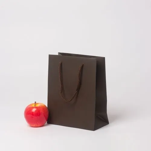 Пакет 19x23x9, шоколадный, меловка