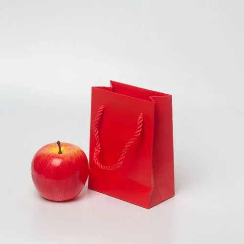 Пакет 11x15x6, красный, меловка