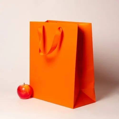 Пакет 33x40x16 оранжевый, меловка