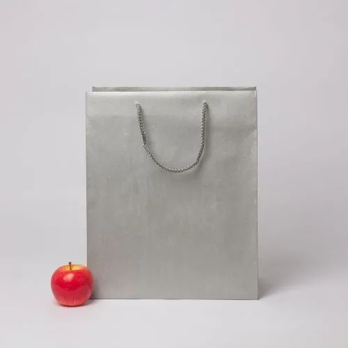 Пакет 33x40x16, серебро, плотный крафт