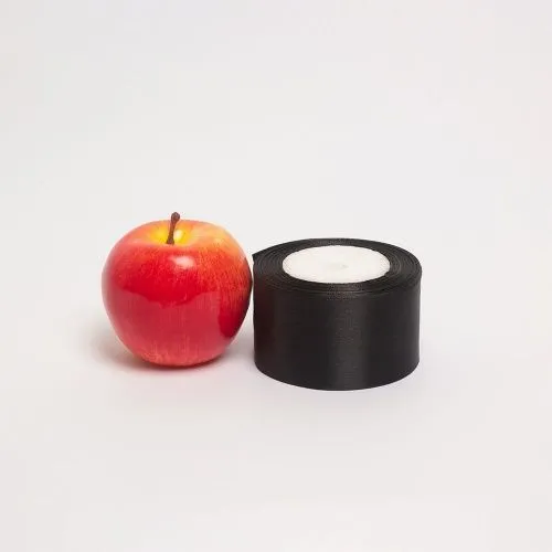 Лента атласная черная, 50мм х 22м