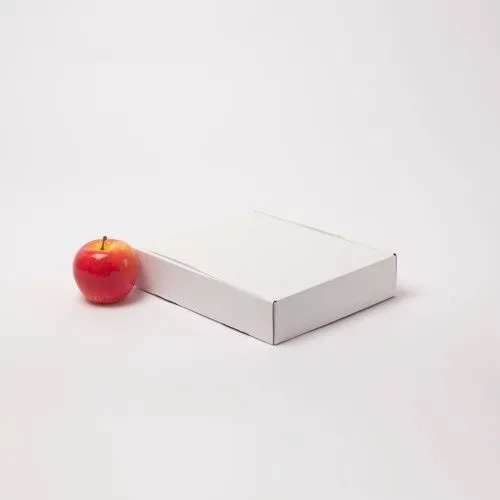 Коробка 20x5x25 самосборная с откидной крышкой, белый, Т11Е бел/бур, без печати, белый