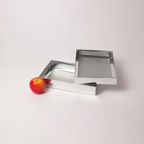 Коробка крышка-дно 30x5x20, серебро, картон глянцевый