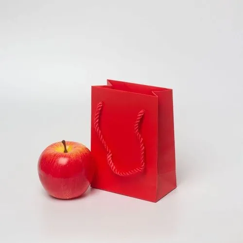 Пакет 11x15x6, красный, меловка