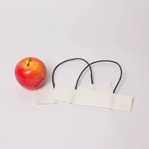 Ручки из бумажного шпагата, цвет - черный, основа-белая