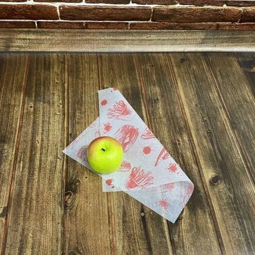 Бумага упаковочная, парафинированная с красным рисунком