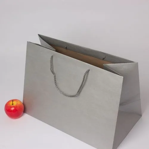 Пакет 45x32x25, серебро, плотный крафт