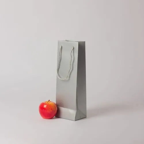 Пакет 11x34x9, серебро,витой шнур, картон VIP