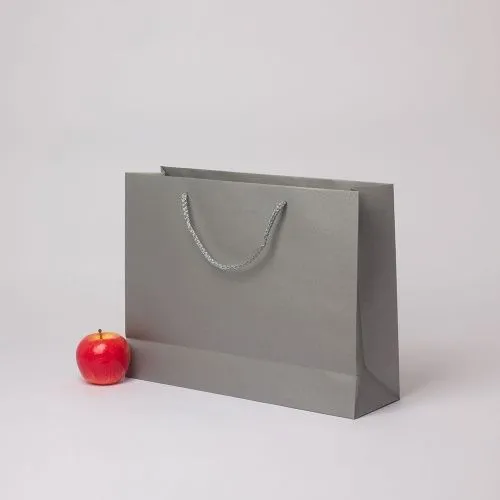 Пакет 41x31x12, серебро, плотный крафт