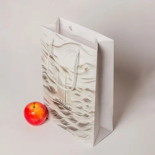 Пакеты бумажные, 23x36x10, белый, меловка