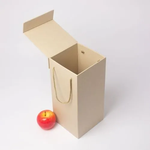 Коробка с откидной крышкой 15х33х15, бежевый, дизайнерская бумага