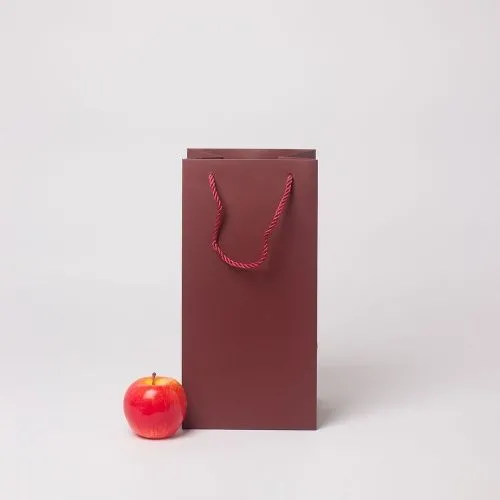 Пакет 17x35x15, бордо, витой шнур, картон VIP