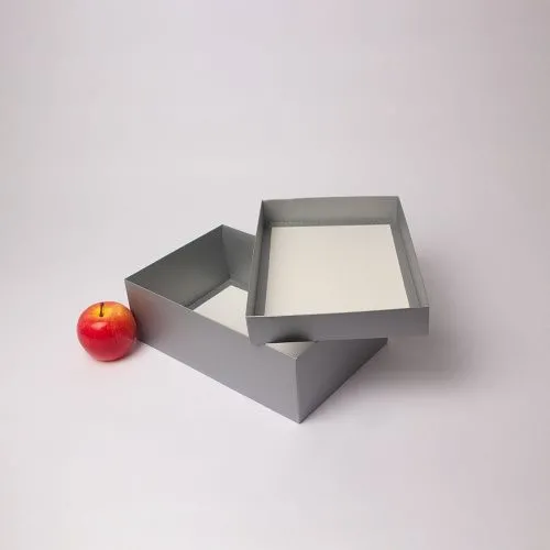 Коробка крышка-дно 30x10x20, серебро, картон