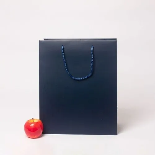 Пакет 33x40x16, тёмно-синий, витой шнур, картон VIP