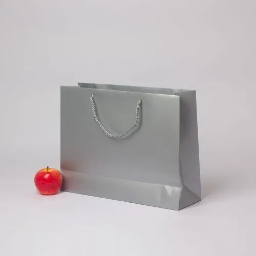 Пакет 41x31x12, серебро, меловка