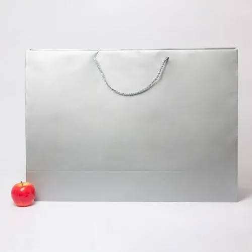 Пакет 70x50x20, серебро, меловка