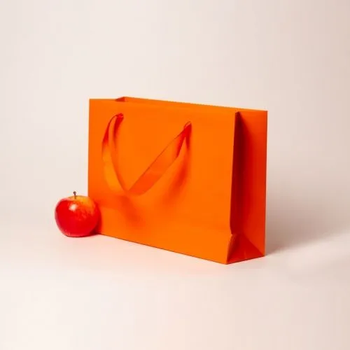 Пакет 35x25x10, оранжевый, меловка