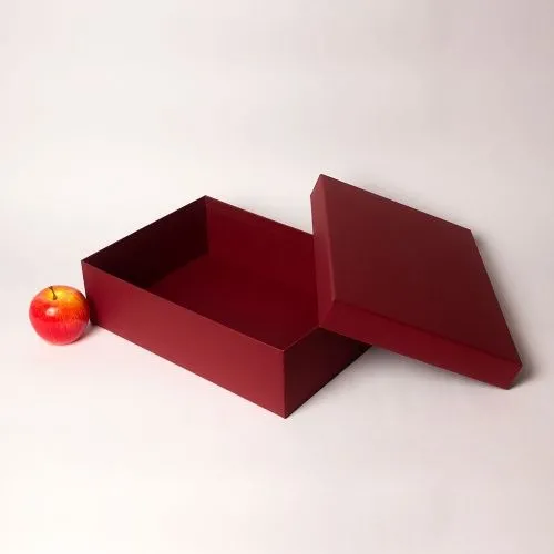 Коробка крышка-дно 35х10х25, бордо, дизайнерская бумага