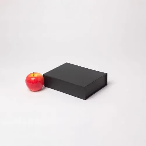 Коробка с откидной крышкой 21х5х15,  черный, дизайнерская бумага