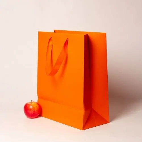 Пакет 33x40x16 оранжевый, меловка