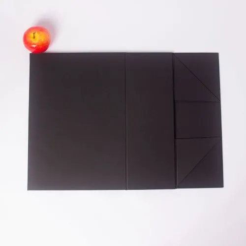 Коробка самосборная на магнитах 39х13х28, черный, дизайнерская бумага