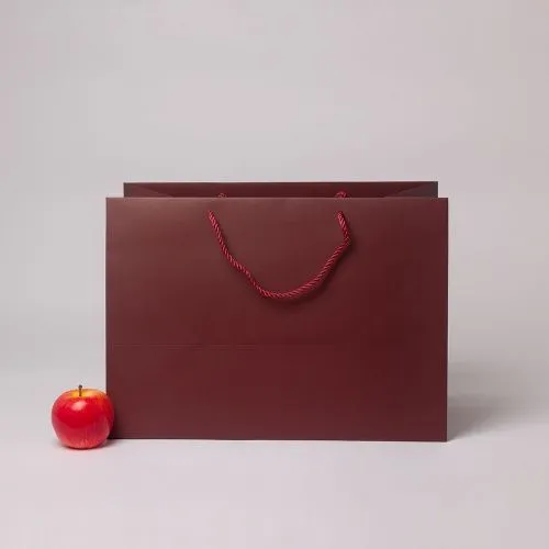 Пакет 45x32x25, бордо, витой шнур, картон VIP
