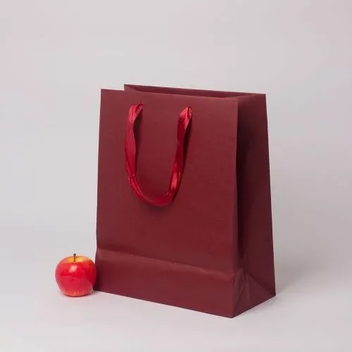 Пакет 33x40x16, бордо, лента, эфалин VIP