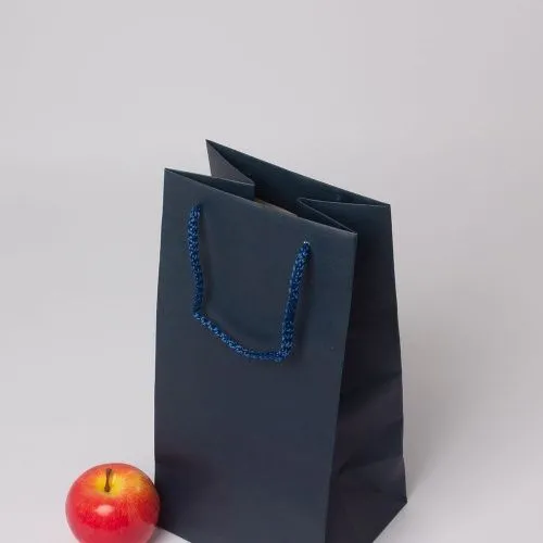 Пакет 17x35x15, тёмно-синий,  крафт плотный