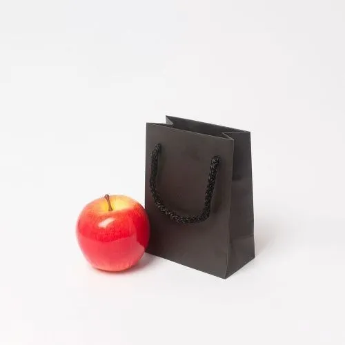 Пакет 11x15x6, чёрный, плотный крафт