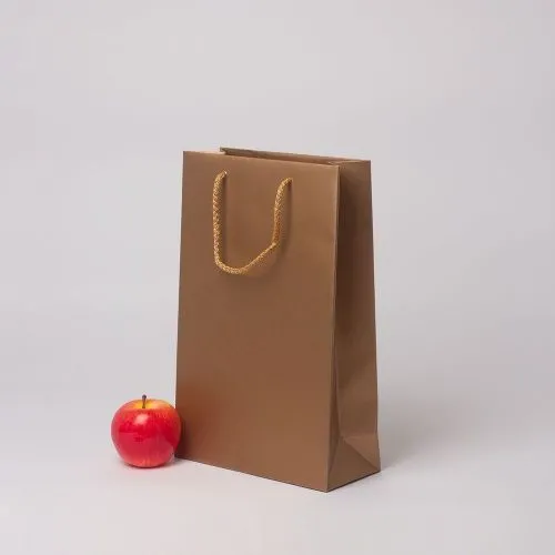 Пакет 23x36x10, бронзовый, меловка