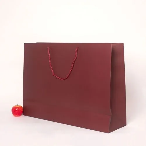 Пакет 70x50x20, бордо, витой шнур, картон VIP