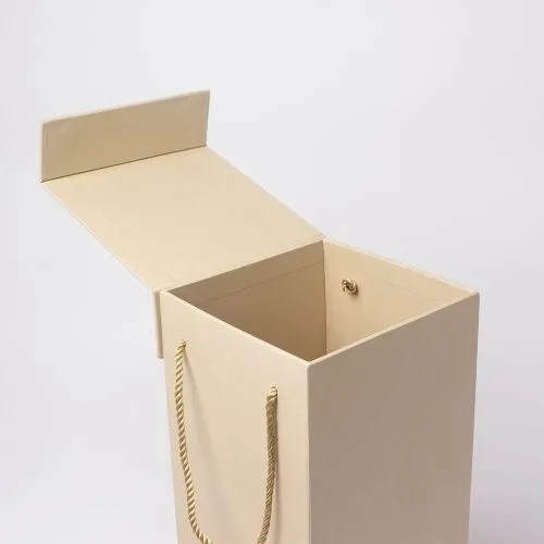 Коробка с откидной крышкой 15х33х15, бежевый, дизайнерская бумага
