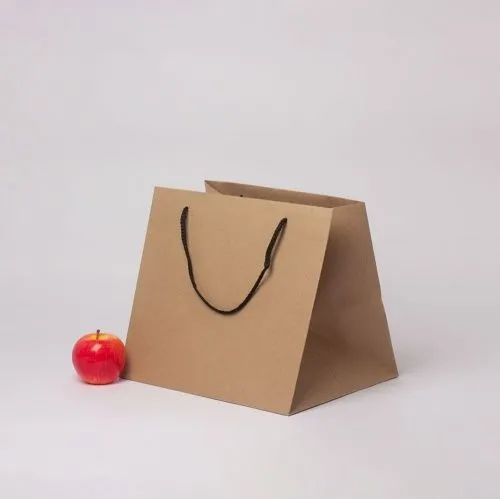 Пакет 33x30x28, коричневый, натуральный крафт