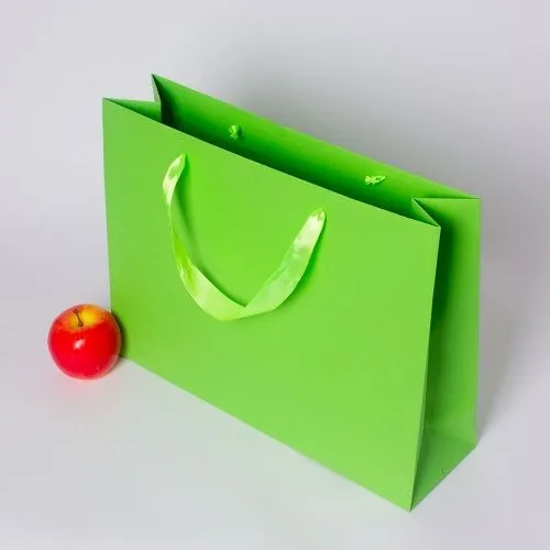 Пакет 41x31x12, салатовый, лента, эфалин VIP