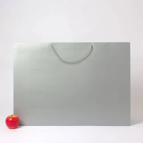 Пакет 70x50x20, серебро, витой шнур, картон VIP