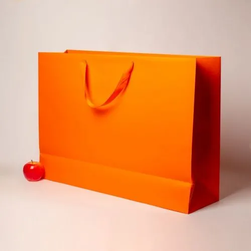 Пакет 70x50x20, оранжевый, меловка